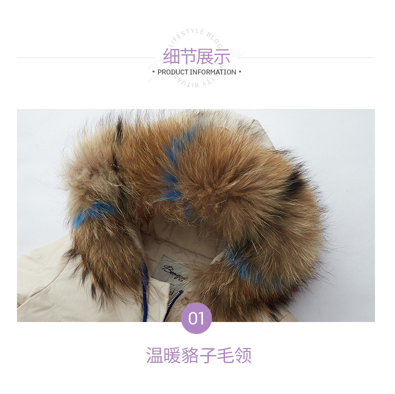 反季好价 冰洁 女士 貉毛大领 中长款羽绒服 图20