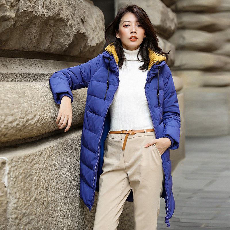 冰洁 女式中长款连帽羽绒服 双重优惠折后￥159包邮 多色可选