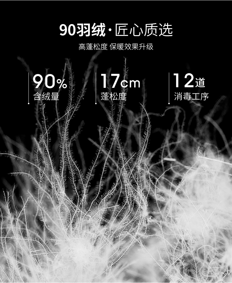 雪中飞 男士加厚防风 拼接撞色工装羽绒服 90%白鸭绒 图4