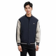 American retro handsome baseball uniform jacket flying in the snow