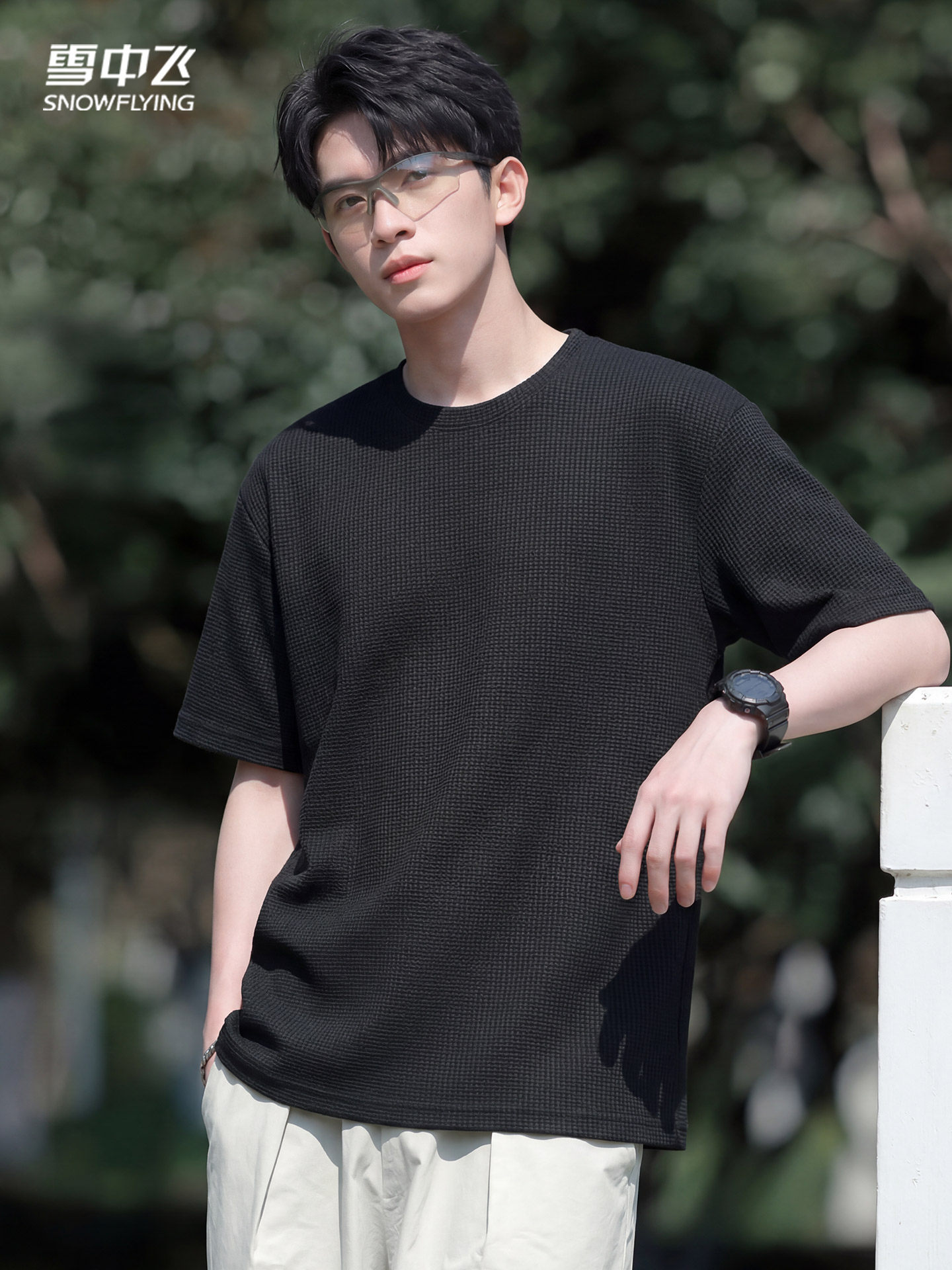 雪中飞 26年夏季款 肌理感华夫格 男式圆领短袖T恤 多重优惠折后￥21.6包邮 多色可选 淘金币可抵扣￥4.14