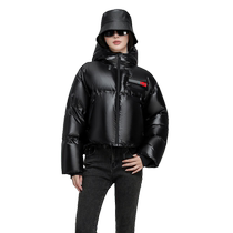 Flying in the Snow 2024 Obsidian Series 3 0 Autumn and Winter New Womens Short Down Jacket Hooded Thickened Trendy Cool