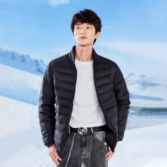 Snowy Flying New Korean Style Basic Lightweight Down Jacket Men's Casual Short Large Size Stand Collar Lightweight Warm Jacket