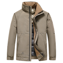 Snow medium flying 2023 autumn Winter new mens down jacket Collar Fashion Business Windproof Cuffs Brief Atmosphere Warm