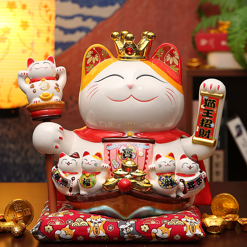 Japan Hospitality Cat Swing Piece Size Number Opening Gift Shop Cashier's House Cash Counter Shake Hands Home Living Room Genuine financial cat