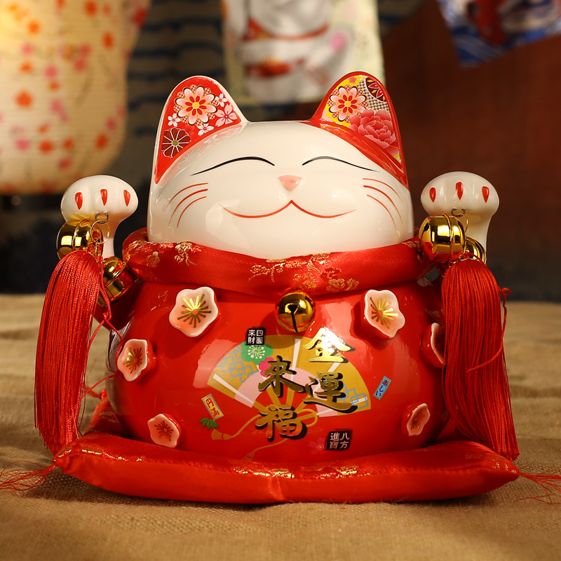 Small Number Merchants Cat Swing Piece On-board Car Cute Mini Ceramic Living-room Wine Cabinet TV Cabinet Home Decoration Goods