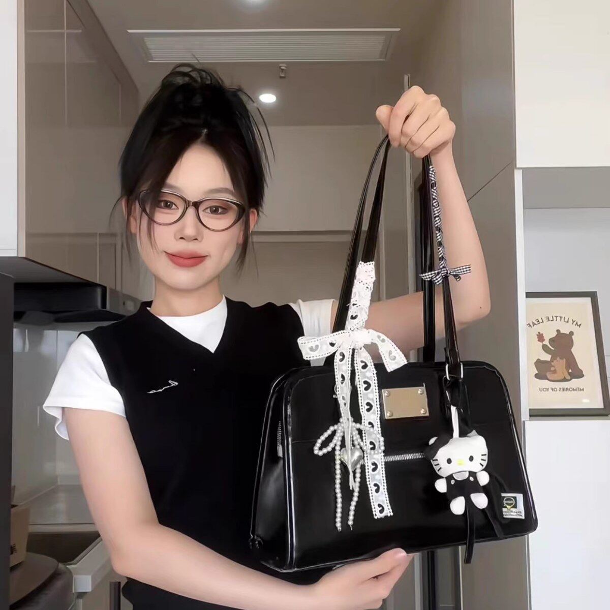 Корейская пригородная простая сумка-тоут бренда summer tide, портативная сумка через плечо, нишевый модный портфель большой емкости для подмышек