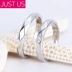 JUSTUS sterling bạc cặp nhẫn nam và nữ trang sức Nhật Bản và Hàn Quốc nhẫn đơn giản rung net nhẫn kim cương đỏ món quà sinh viên - Nhẫn