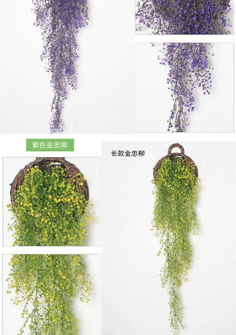 Hoa giả mây trang trí dây leo chuông vàng cây liễu treo hoa lan thật hoa treo tường treo hoa nho trong nhà hoa giả xanh - Hoa nhân tạo / Cây / Trái cây