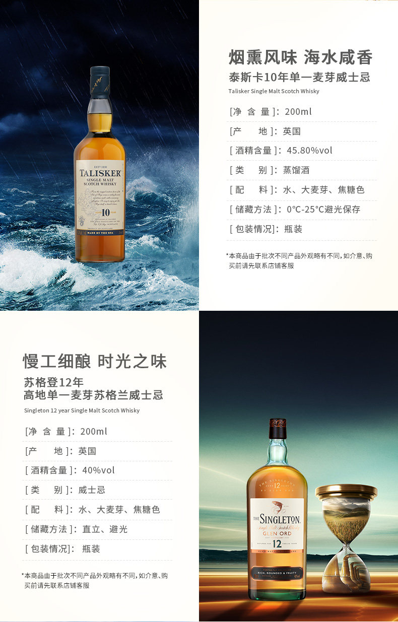 DIAGEO 帝亚吉欧 单一麦芽苏格兰威士忌礼盒装 200ml*4瓶 聚划算双重优惠折后￥435包邮 返￥2猫超卡 88VIP会员还可95折