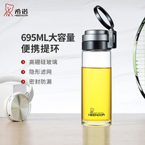 HEENOOR single-layer glass with lid portable large-capacity water cup tea cup filter cup 3194