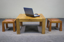 Old elm Tatami coffee table Solid wood Bay window table Japanese low table Kang table Chinese floor balcony square table stool Boat wood