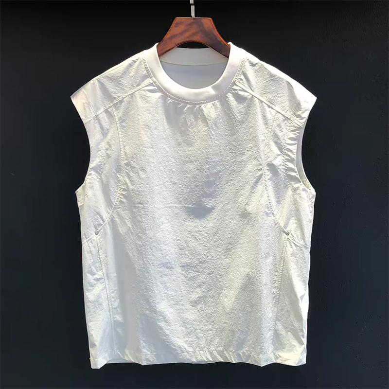 Men's Sleeveless Vest 2026 Summer New Style Ice Silk Quick-Drying Round Neck Versatile Fashion Simple Solid Color Sports Vest