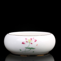 Chengxian white porcelain hand-painted Lotus white porcelain tea washing ceramic large Cup washing tea ceremony accessories