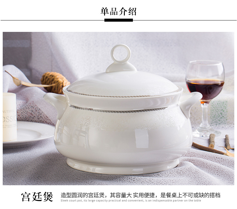 The dishes suit household ipads porcelain tableware suit dishes to eat bowl chopsticks jingdezhen ceramic bowl of new Chinese style plate