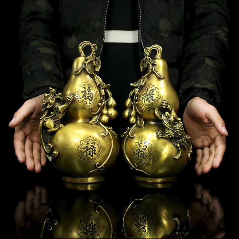 Brass Leopard Golden Toad Gourd Real Body In Dragon Sky Hair Care Source Energy Storage Fine Work