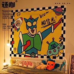 Background Cloth ins Japanese-Style Salted Egg Superman Crayon Shin-Chan Room Decoration Hanging Cloth Internet-Famous Wall Background Cloth