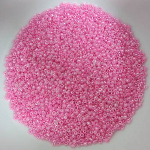 Domestic embroidered beads, cream rice beads for cross-stitching, beaded embroidery beads, pink 2 mm round beads