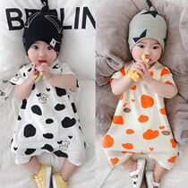 Baby one-piece clothes Summer thin male 6 Newborn Clothes Pure Cotton Short Sleeve Khaed Woman 3 Months 0 Baby Summer Clothing 9
