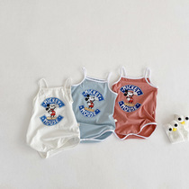 Baby harness bag fart summer thin summer dress male and female baby triangle Harvest cute climbing clothes one-piece clothes