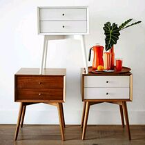 Nordic simple modern double drawer locker all solid wood creative bedside table American side corner sofa