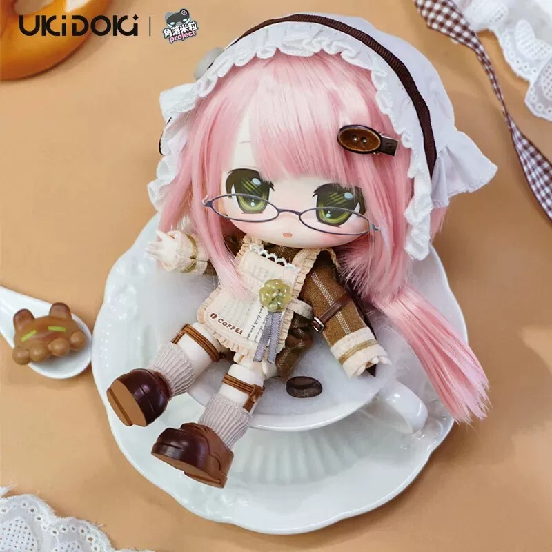 Authentic Uki Doki - Corner Rice Beads Bjd Blind Box with Hair Transplant, 12-Point Jointed Action Figure, Trendy Toy, Display Figurine