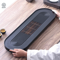 Dry landscape copper wear solid wood whole piece of Wujin Stone tea tray modern Chinese simple home office tea table Stone