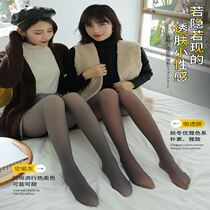 Stewardess gray one-piece transparent stockings female autumn and winter nude one-piece leggings bare leg artifact fake transparent meat plus velvet thickening
