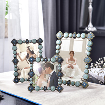 European style Wash Photo Plus photo frame creative table simple metal 4 6 7 10 inch photo ornaments like frame stand