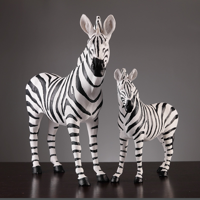 Zebra ornaments Nordic light luxury retro office clothing store cafe home improvement home decoration living room furnishings