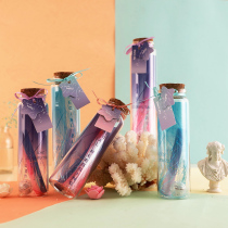 Creative drifting bottle wishing bottle Star bottle transparent glass Cork DIY handmade decorations luminous birthday gift