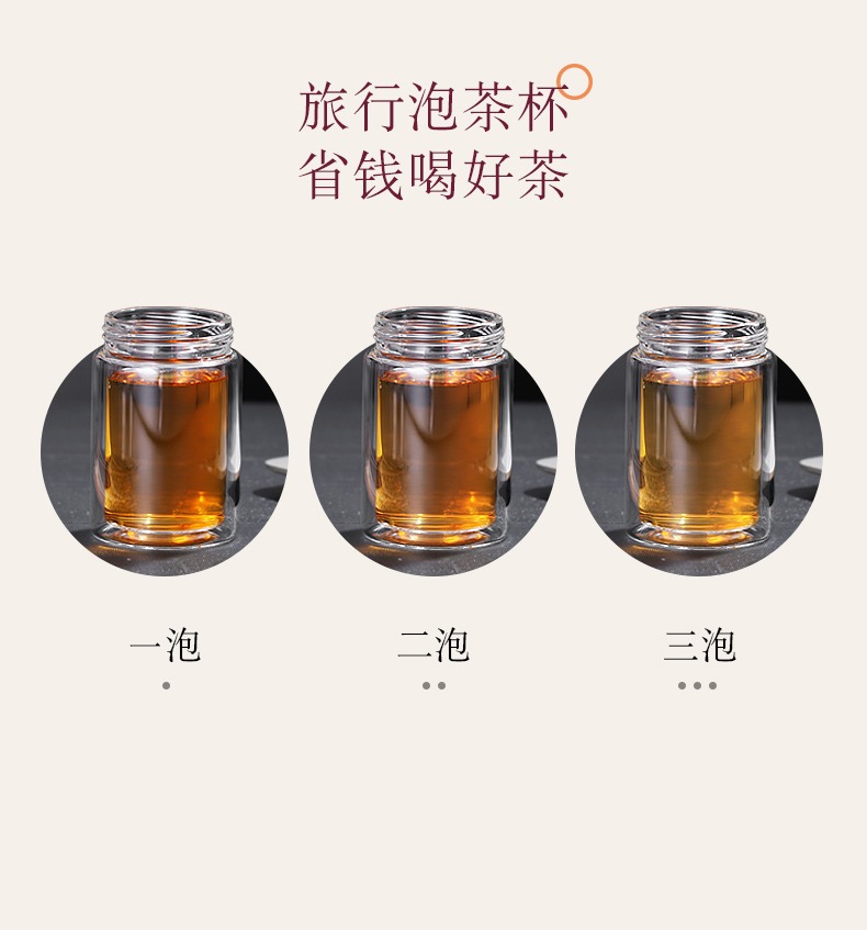 Association between high borosilicate double - layer glass water cup home portable water separation filter "women with men travel