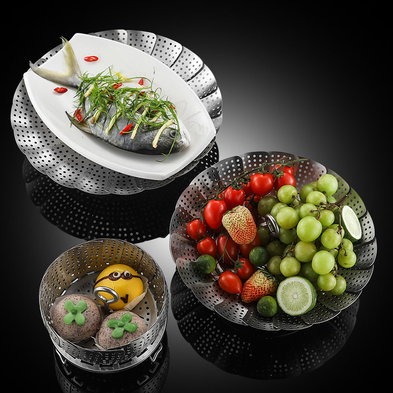 Steam rack 304 stainless steel home Riser Steaming rack High foot steam cage frame electric cooker Pressure Cooker Telescopic Steam