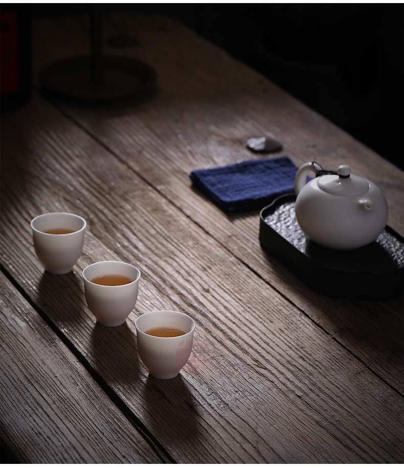 Jiangnan kung fu tea cups past suet jade small jin ling ceramic tea cup sample tea cup Japanese small individual cups