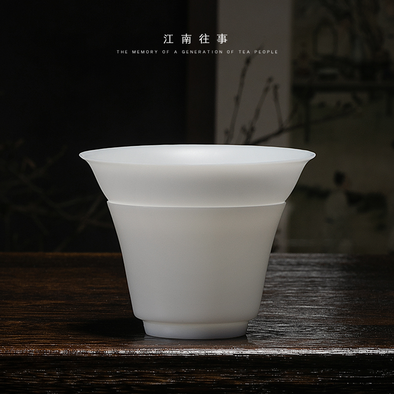 Jiangnan past suet jade) thin foetus porcelain white porcelain filter manually kung fu tea set ceramic tea accessories