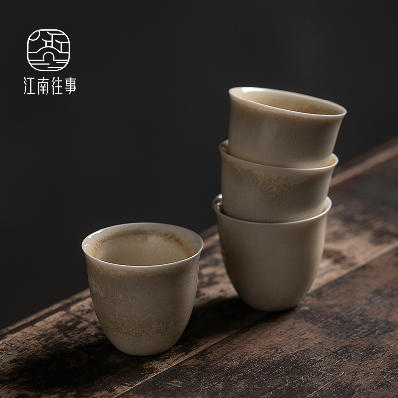 Jiangnan hand past kung fu small sample tea cup tea cups of household ceramics firewood single tea tea set single CPU