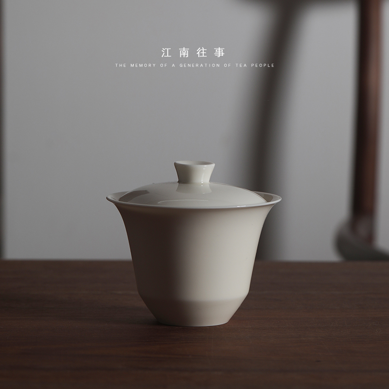 Jiangnan past yulan kung fu tureen ceramic tea set tea tea bowl three cups of a single cup tea tureen