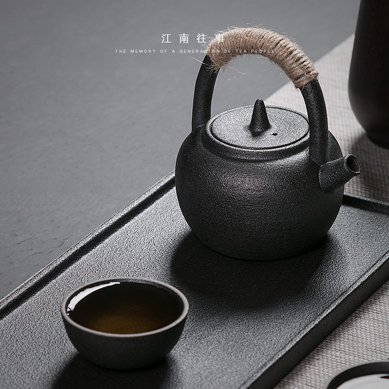Jiangnan tea tea set suit Japanese coarse pottery pot of girder past small suit kung fu teapot home office