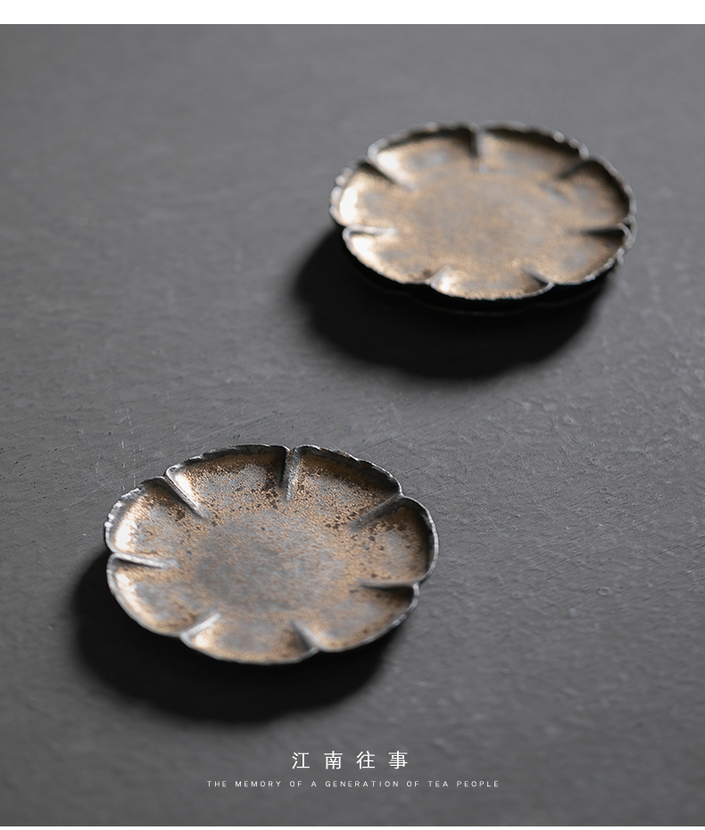 Jiangnan past kung fu tea set ceramic gold cup mat, lotus - shaped cup tea utensils tea table tea accessories