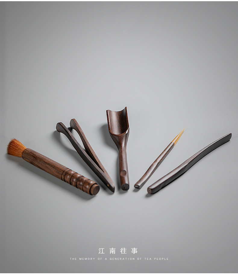 Jiangnan kung fu tea accessories ceramics past Japanese tea taking tea tray was furnishing articles 6 gentleman suit ebony combination