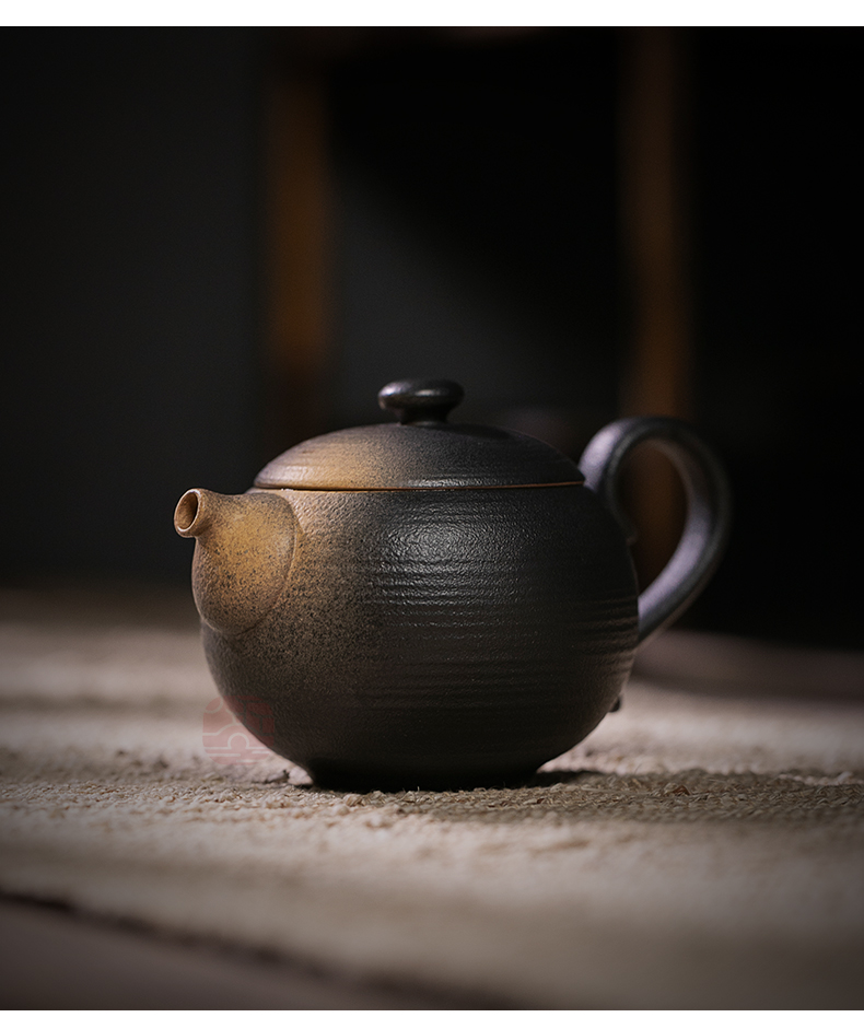 Jiangnan past tureen tea set fu jade and coarse ceramic kung fu tea set household Chinese teapot set