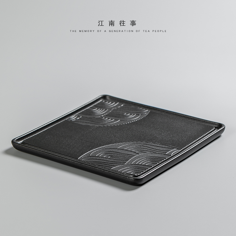 Jiangnan past ceramic tea tray was the home of black tray saucer kung fu tea set Japanese dry plate bearing small tea tea table