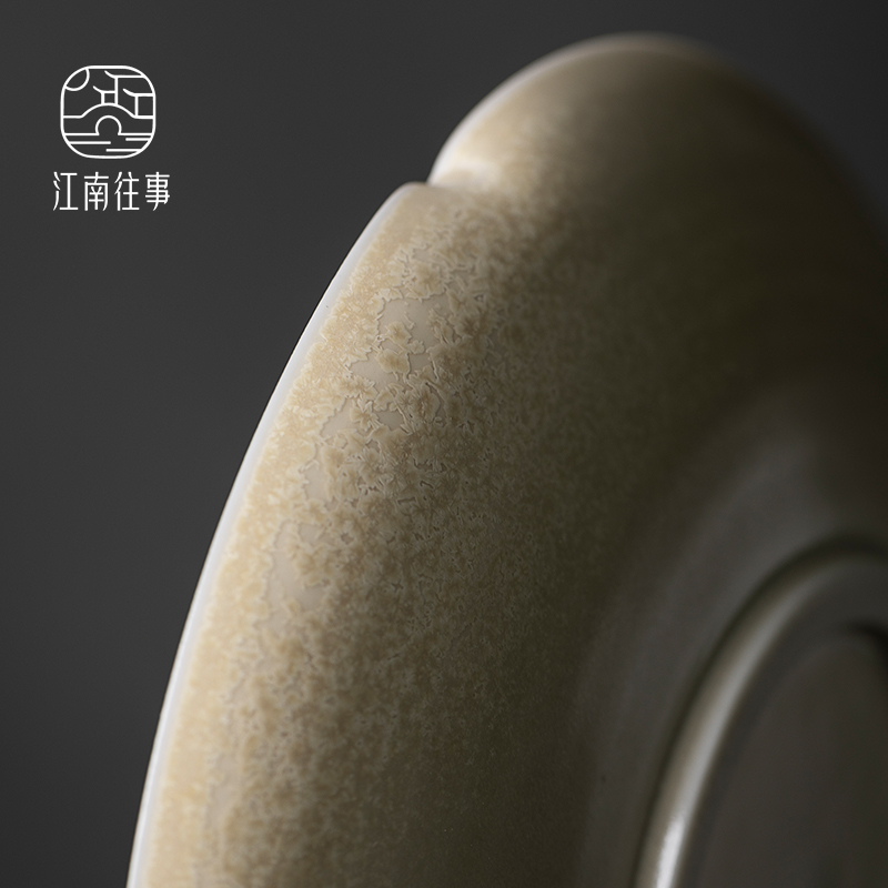 Jiangnan hand pot past bearing dust firewood ceramics kung fu tea accessories tea saucer bearing dry plate dry dip