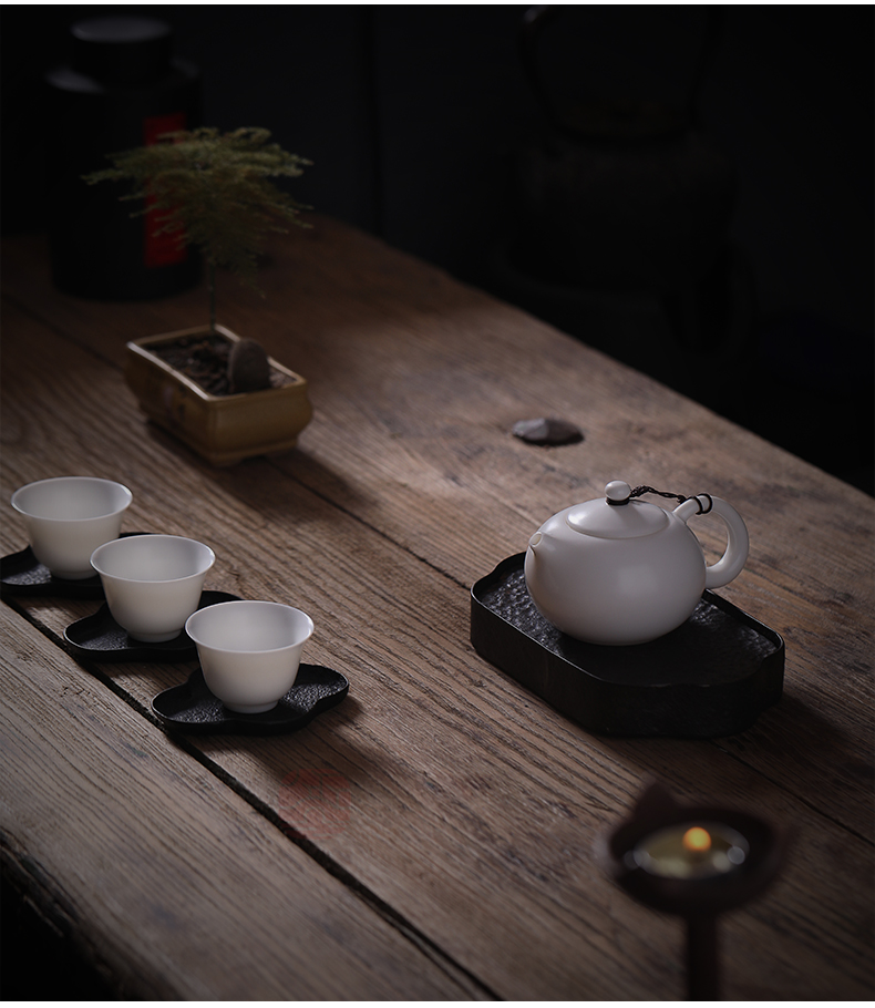 Jiangnan past little teapot kung fu tea tea white porcelain glossy glaze suet jade beauty single pot pot