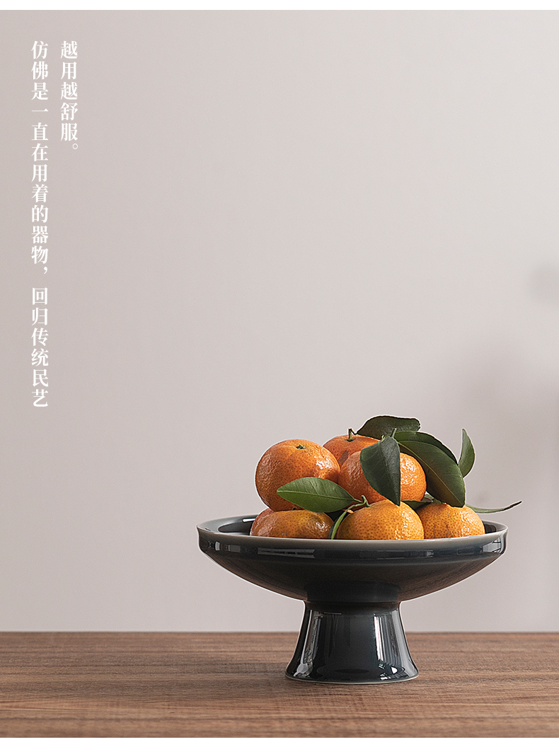 Jiangnan tea tray compote tea Chinese style restoring ancient ways past ceramic high home sitting room tea fruit nut plate