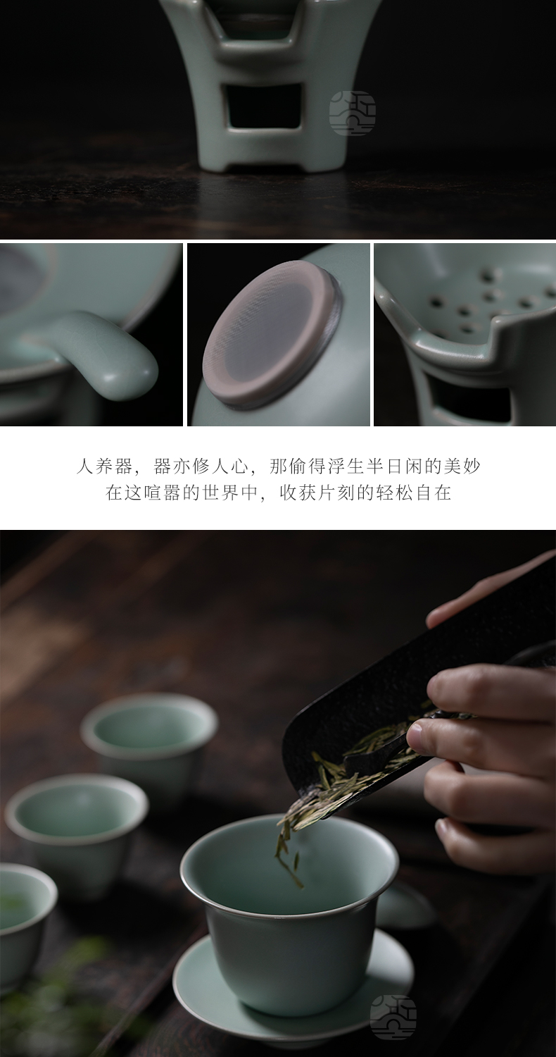 Jiangnan past your up kung fu tea sets tea pot office household contracted style open your porcelain tea cups