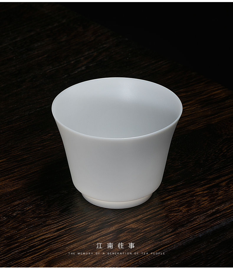Jiangnan past Chinese white hand thin foetus porcelain teacup ceramic cup ultra - thin small sample tea cup tea kungfu master list