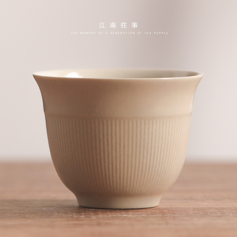 Jiangnan plant ash past small ceramic cups kung fu tea tea sample tea cup single master cup a cup of tea cup