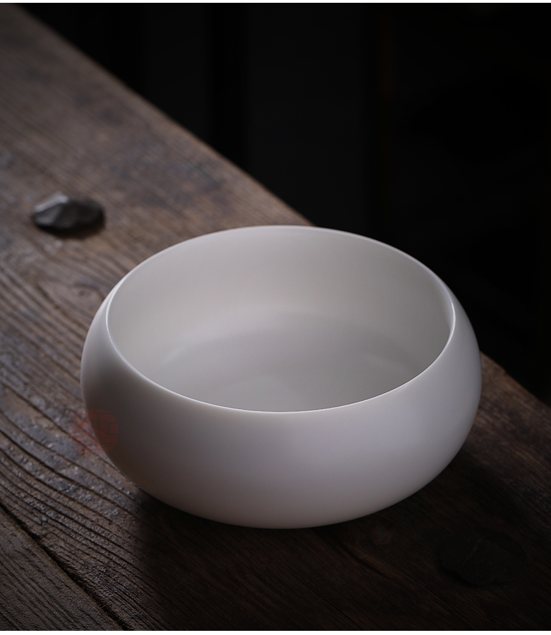 Jiangnan past kung fu tea tea to wash to large water jar ceramic household suet jade built water cup tea wash to wash