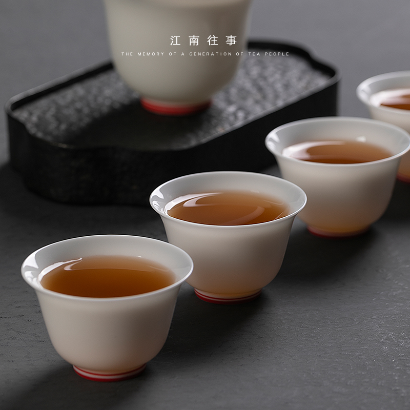 Jiangnan high - grade jade porcelain tea tureen travel portable package past a pot of kung fu tea set four cups of ceramics small suit